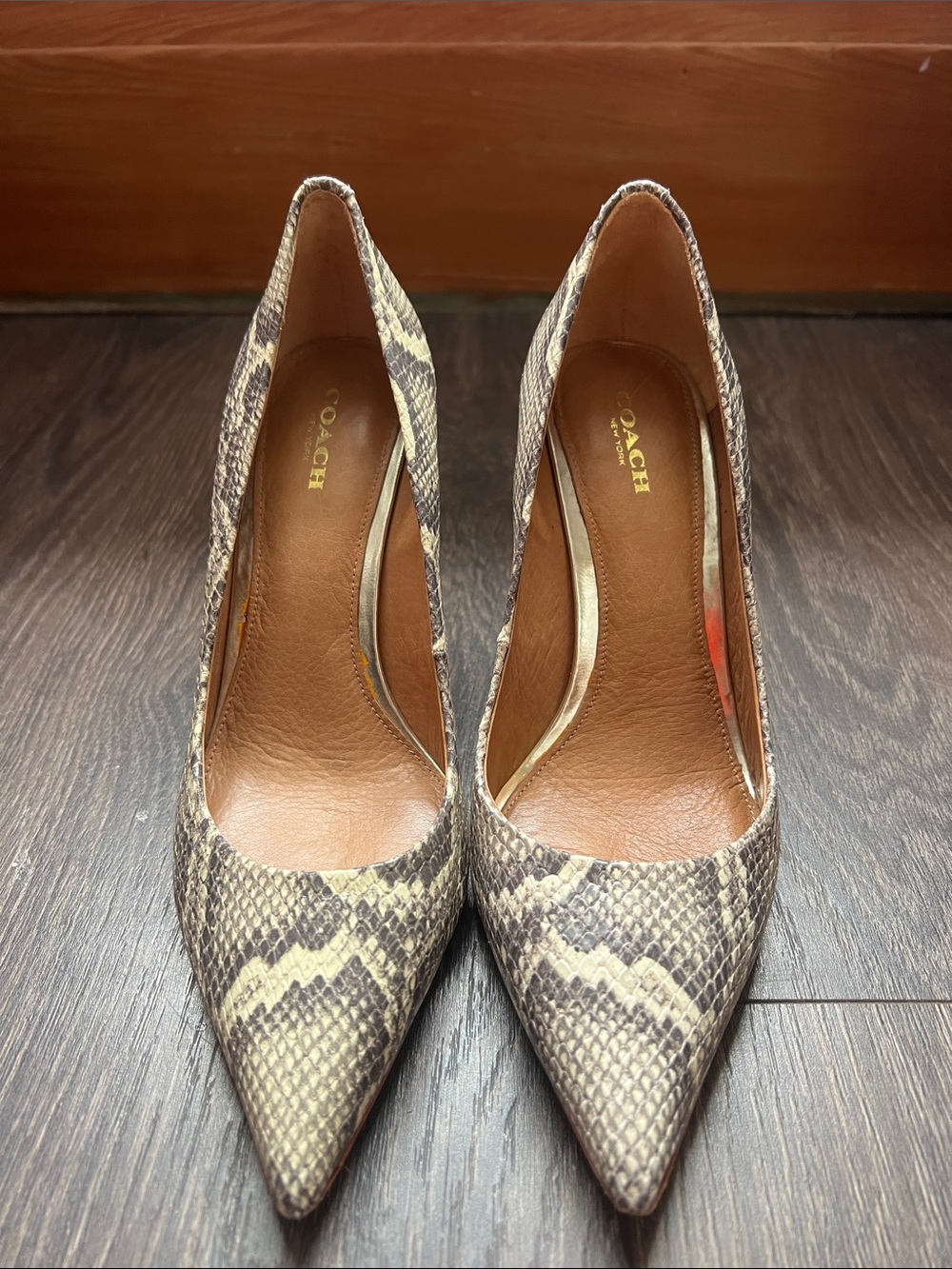 Coach Teddie Soft Printed Snake Heels